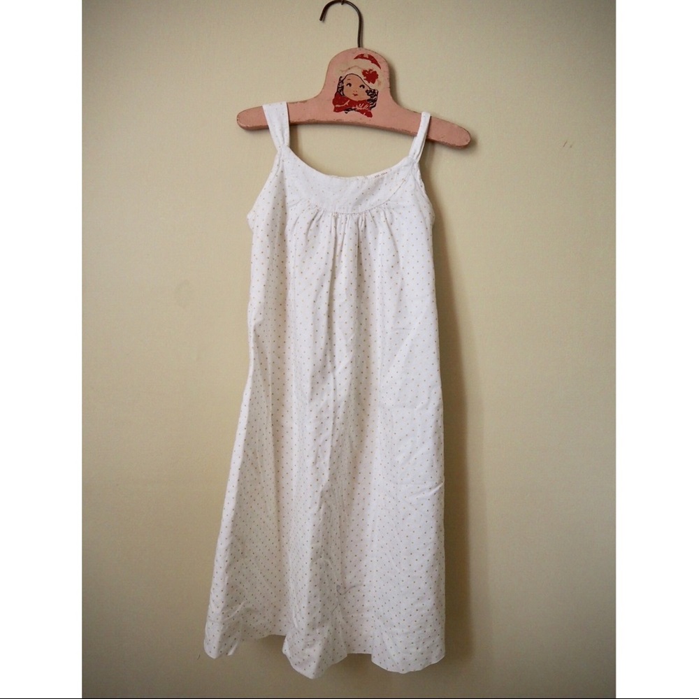 Baby Gap White with Gold Polka Dot dress